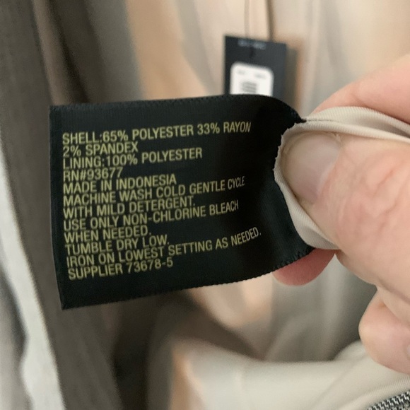 WORTHINGTON Neutral Pinstripe Blazer Career Office Grey Brown NWT Sz 12 - Picture 13 of 15